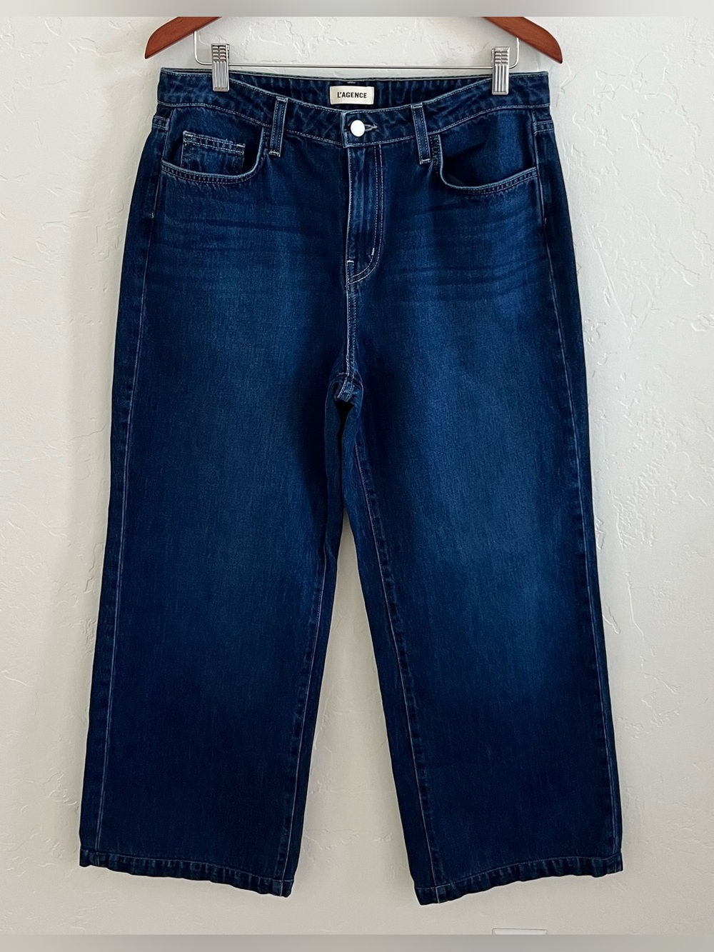 L'AGENCE Clayton Harlan Wide Leg High Rise Dark Wash Jeans Women's 29